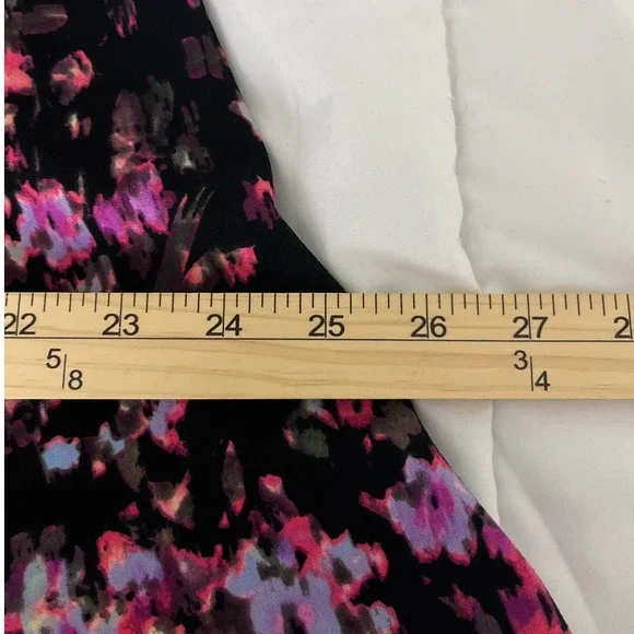 London Times Woman Black Pink Floral A-Line Psychedelic Dress Plus Size 16W - Picture 8 of 10